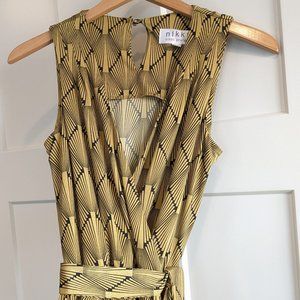 NIkki Poulos geometric gold jumpsuit